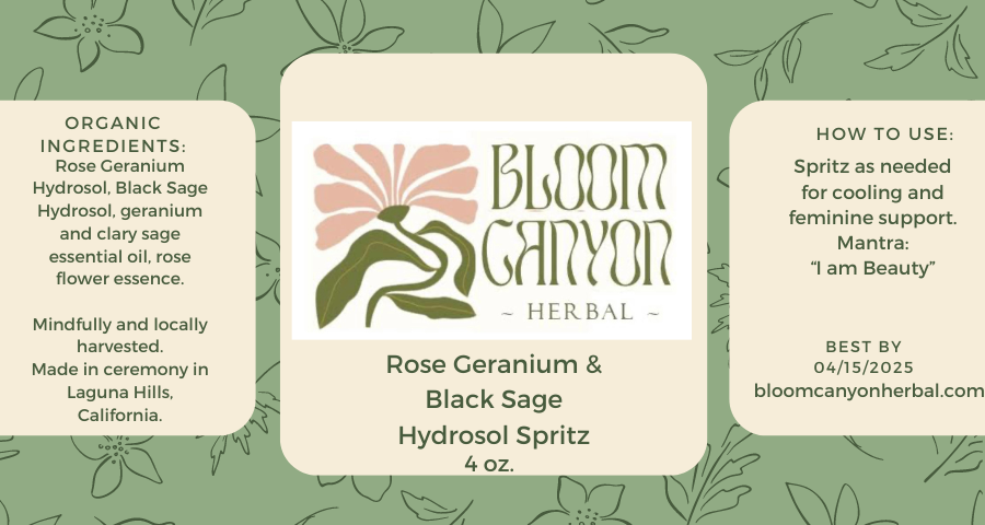 Rose Geranium & Black Sage Hydrosol